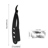 Afeitadora Manual De Acero Inoxidable Para Hombres Cuchilla De Afeitar Plegable Portador De Afeitadora Afeitado Facial Afeitadora De Pelo - details 3