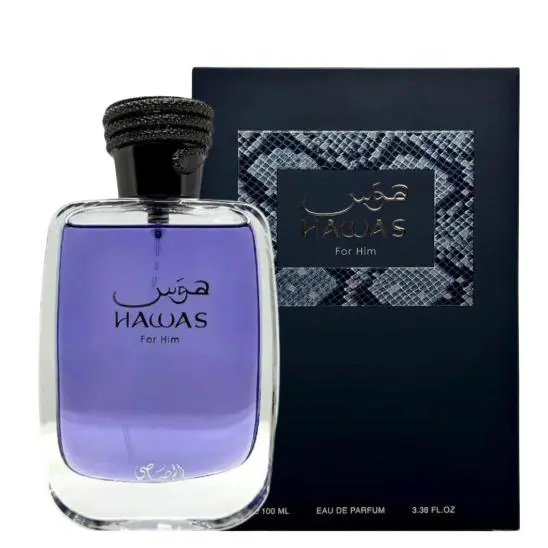 RASASI Hawas For Men - Perfume Arabe 100% Original en Spray Eau de Parfum 100ML: La Esencia de la Masculinidad Sofisticada y Auténtica - 1