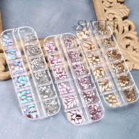 Champán Rhinestones Para Uñas Combinados Flatback Gemas Irregular Cristal 3D Encantos Joyería Accesorio De Diamante Brillante Decoración Partes - details 7