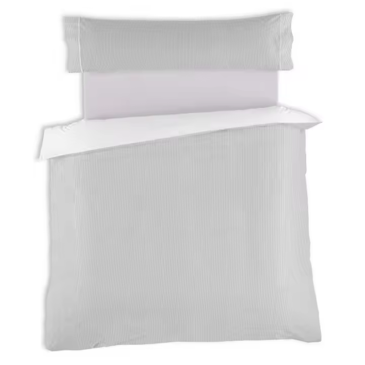 Conjunto de FUNDA NORDICA y funda de almohada Greta, color perla - Cama de 90 (2 piezas) - 100% algodón - 200 hilos. Gramage: 125 - Fijalo - 1