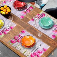 Juego De 4 Tapetes De Comedor Con Patrón Floral Tema De Verano Colores Vibrantes Para Madera Tapete De Mesa Para Decoración Interior - details 14