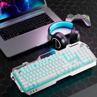 Teclado De Juego Inalámbrico EWEADN 2.4GHz Con Cable USB Silencioso Para Oficina 104 Teclas Retroiluminación LED Con Botón Multimedia Para Laptop/PCs/Hogar - details 0