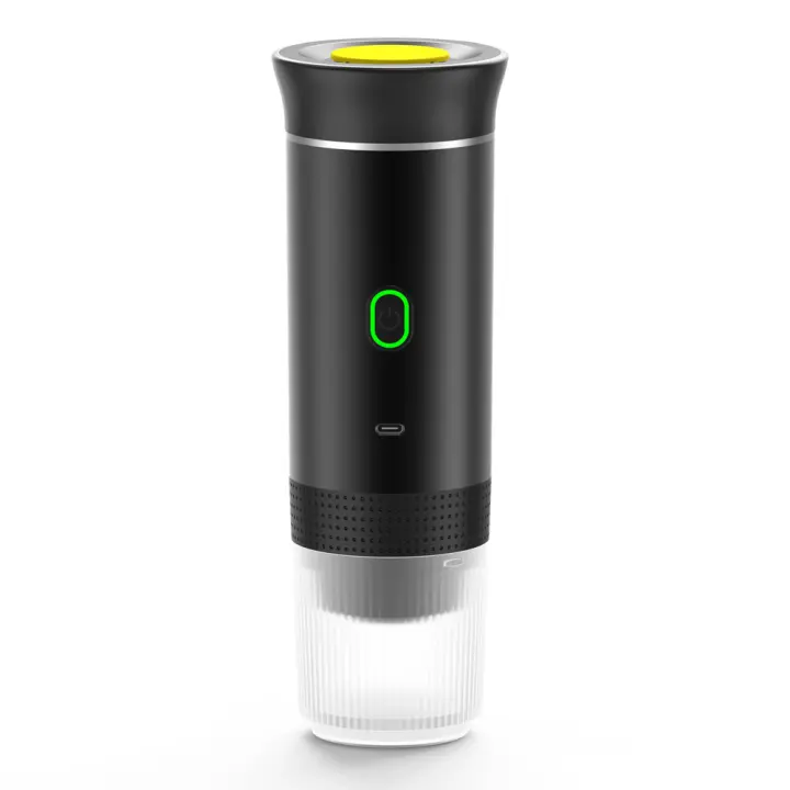 Cafetera espresso portátil, cafetera eléctrica, inalámbrica, autocalentable, máquina de café expreso de viaje, 60 ml, para café molido, cápsula Nespresso, camping, coche, caravana, senderismo, oficina Nota: Por favor, no utilice la cafetera para calentar, - 1