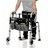 Bolsa de almacenamiento colgante para andador de rehabilitación doméstica con múltiples bolsillos, bolsa colgante para almacenamiento de silla de ruedas - details 9