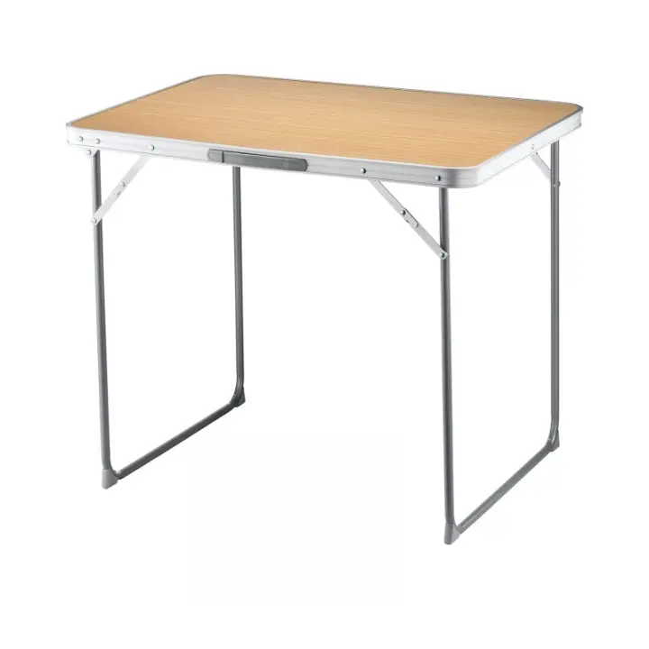 STARLEY-Mesa de Camping Plegable,Mesa plegable para acampar,Picnic, jardín,playa,80x60x70 Cm,Color Madera,Blanco - 1