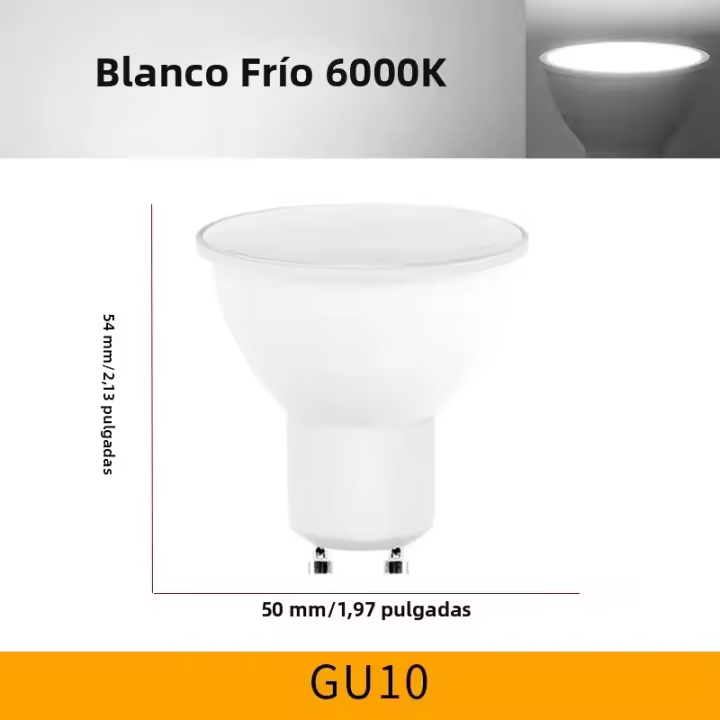 8PCS GU10 Bombilla De Foco LED Para Interior 3W 6W 9W 12W Instalación Fácil Para Cocina Y Sala De Estar Luminosidad Ajustable Temperatura De Color 2700K~6500K - 1