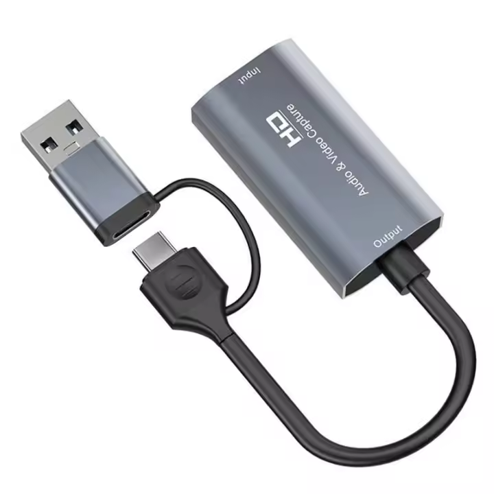 FGNS. Capturadora de vídeo HDMI A USB / TIPO C 2 EN 1, Capturadora de Video HDMI, 4K HDMI a USB 3.0/ TIPO C 3.1 Convertidor Video Audio HDMI Vídeo Game Capture 1080P 60FPS para Edite Video/Juego/Transmisión/Enseñanza en línea - 1