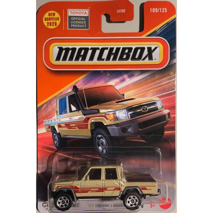MATCHBOX  - 2025 Mbx Rescue - '17 Toyota Landcruiser 78 - Coches de metal fundido a presión con muchos detalles - Coleccionable - Idea regalo -  Recomendado para mayores de 4 años - 1