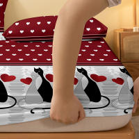 Sábana Ajustada De Corazón Geométrico Sencillo Y Moderno En Acabado Mate Sin Fundas De Almohada Para Dormitorio - details 4