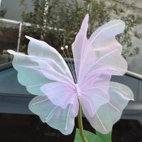Mariposa Grande De Simulación 3D Para Decoración De Boda Y Festivales 50cm Colgante De Tela Gasa Falso Mariposa Para Día De San Valentín - details 7