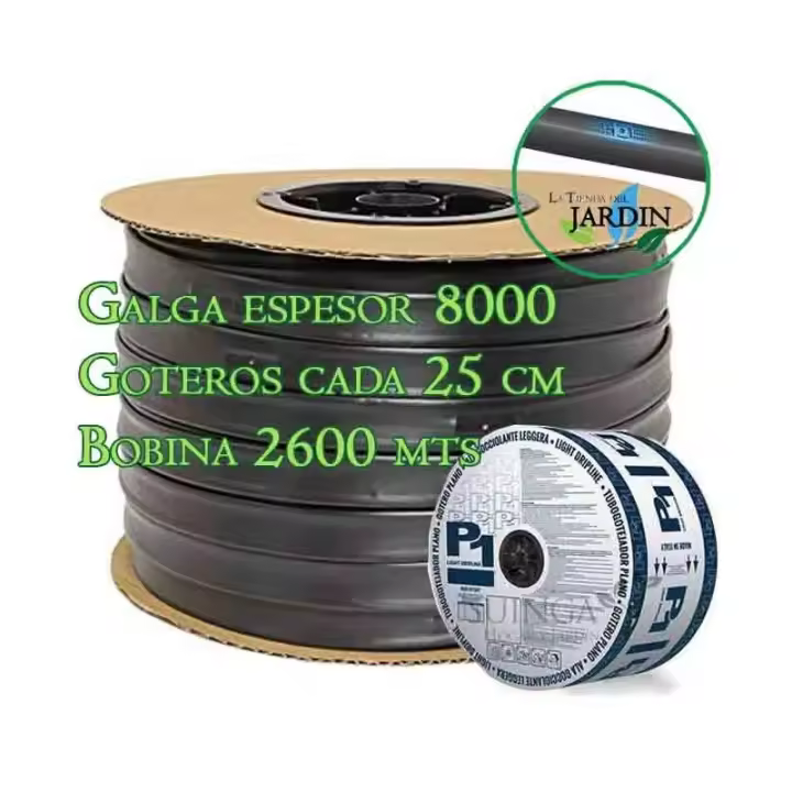 Suinga Cinta de Riego por Goteo 16mm 2600 Mts con Goteros 1.5 L/h para Horticultura Especializada - 1