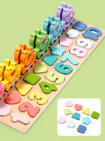 Juego De Pesca De Formas Montessori En Madera Bloques De Construcción Para Niños Educativo Jigsaw De Conteo Y Matemáticas - details 5