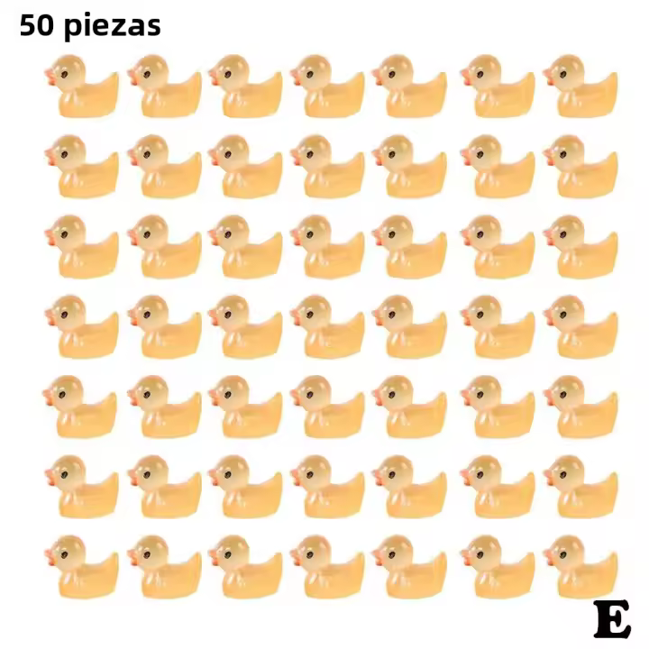 50/100 Pcs Miniaturas De Pato Amarillo Ornamento Figuras Pequeñas De Resina Para Decoración De Hogar Y Paisaje Micro Estilo Pastoral - 1