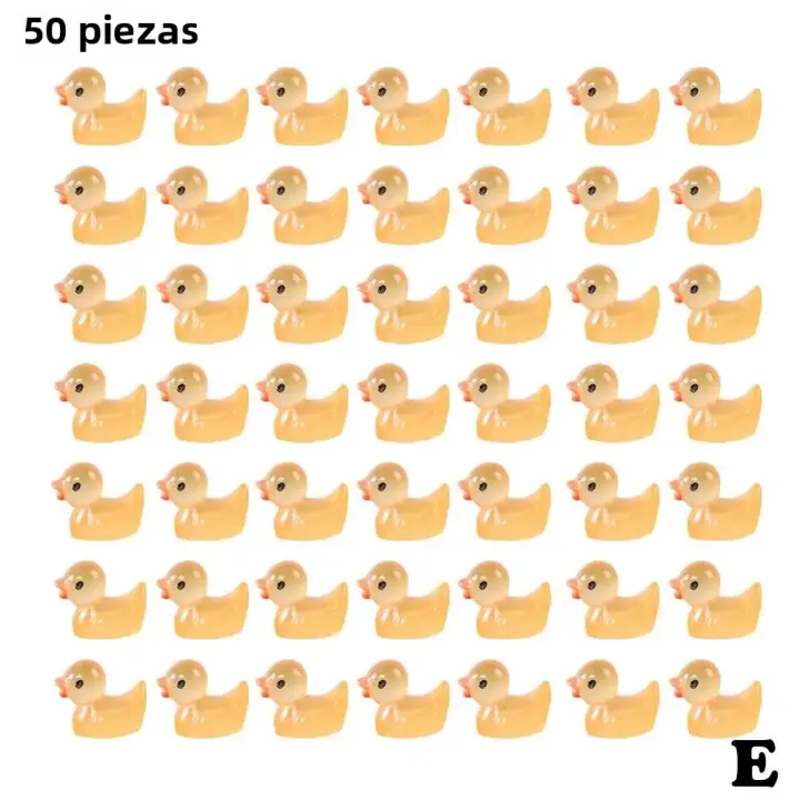50/100 Pcs Miniaturas De Pato Amarillo Ornamento Figuras Pequeñas De Resina Para Decoración De Hogar Y Paisaje Micro Estilo Pastoral - 1