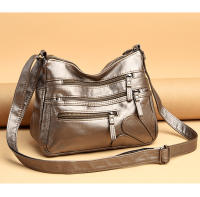 Nueva Bolso De Hombro Para Mujer En Cuero Lavado Gran Capacidad Bolso Transversal Suave Estilo Coreano Para Damas De Mediana Edad - details 6