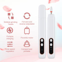 Pulidor de uñas con pantalla de tres velocidades, pulidor de uñas multifuncional, removedor de uñas portátil, herramienta de manicura blanca - details 7
