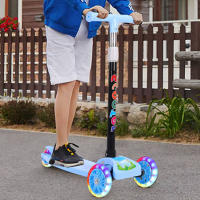 Scooter infantil scooter de tres ruedas con ruedas flash scooter infantil de 3 a 12 años con altura ajustable scooter infantil plegable - details 5