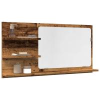 vidaXL Espejo de baño madera contrachapada 90x10,5x45 cm en color Negro/Roble artisan/Roble Sonoma y más | decorativo de pared para baño dormitorio recibidor moderno - details 5