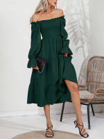 Vestido De Mujer Casual Primavera/Otoño Con Cuello Cuadrado Ruffle Tirantes Manga Larga A-Line Longitud Media Pierna Polyester - details 26