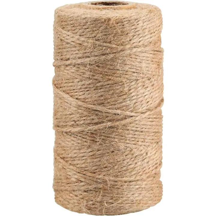 Hilo de yute natural (100 m), color marrón, ideal para manualidades, jardinería, embalajes y mucho más. - 1
