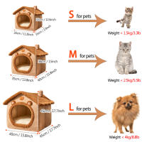 Casa De Mascotas Plegable Para Perros Y Gatos Pequeños Con Alfombra Sofá Lavable Y Desmontable Casa De Encaje Para Pequeños Y Medianos Perros Y Gatos - details 2