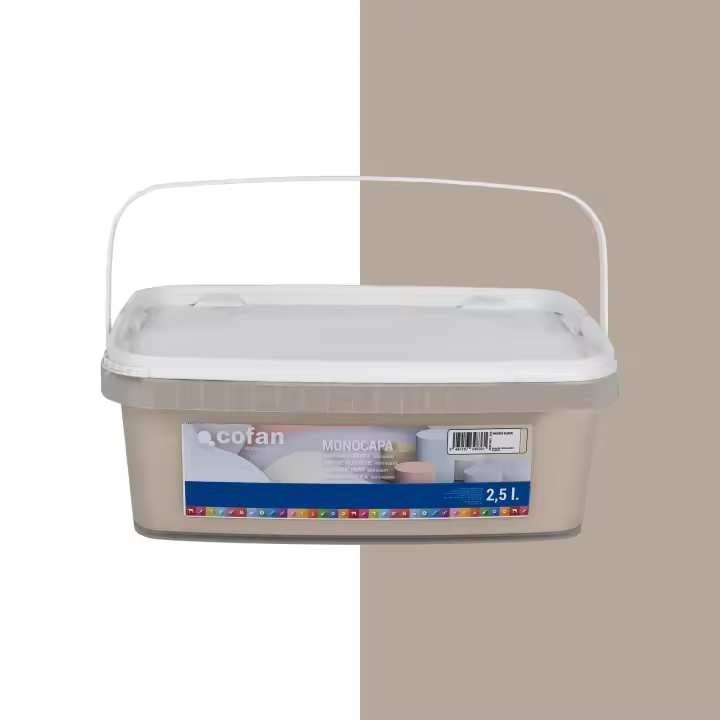 Cofan Pintura Plástica Monocapa | Color Piedra Suave | Apta para usar en interior | Capacidad 2.5 Litros - 1