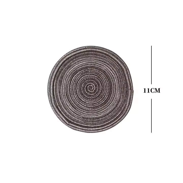 2/4Pcs Tapetes De Mesa Redondos Tejidos De Ramia Antideslizantes Tapetes Para Comedor Placemats Ecológicos Resistentes Al Calor Para Vajilla Tazas Y Copas Suministros De Cocina - 1