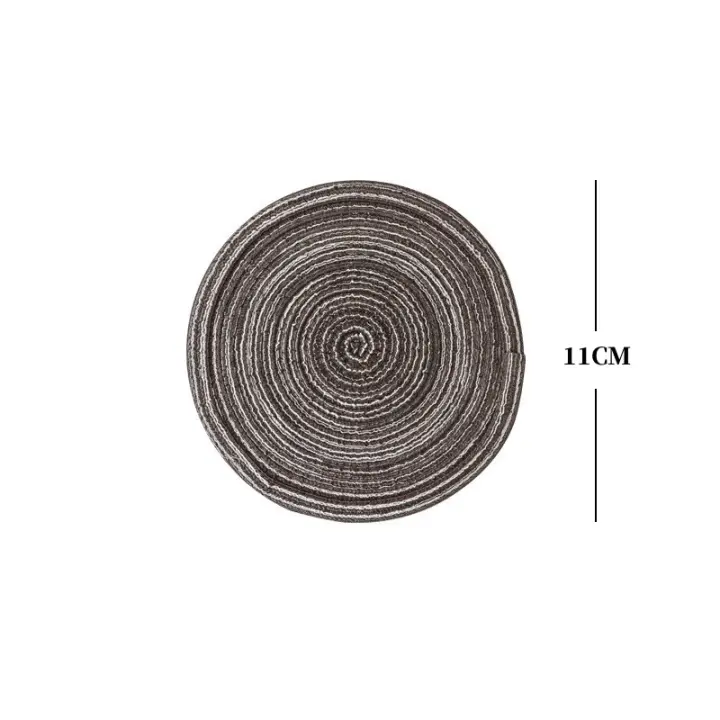 2/4Pcs Tapetes De Mesa Redondos Tejidos De Ramia Antideslizantes Tapetes Para Comedor Placemats Ecológicos Resistentes Al Calor Para Vajilla Tazas Y Copas Suministros De Cocina - 1