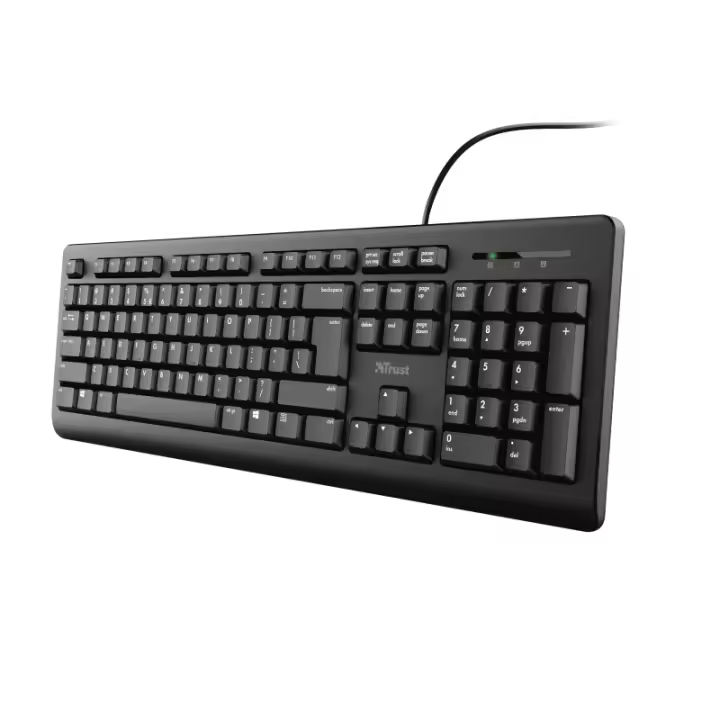 Trust TK150 Teclado USB - Teclas Silenciosas - 104 Teclas - Cable de 1.80m - Color Negro - 1
