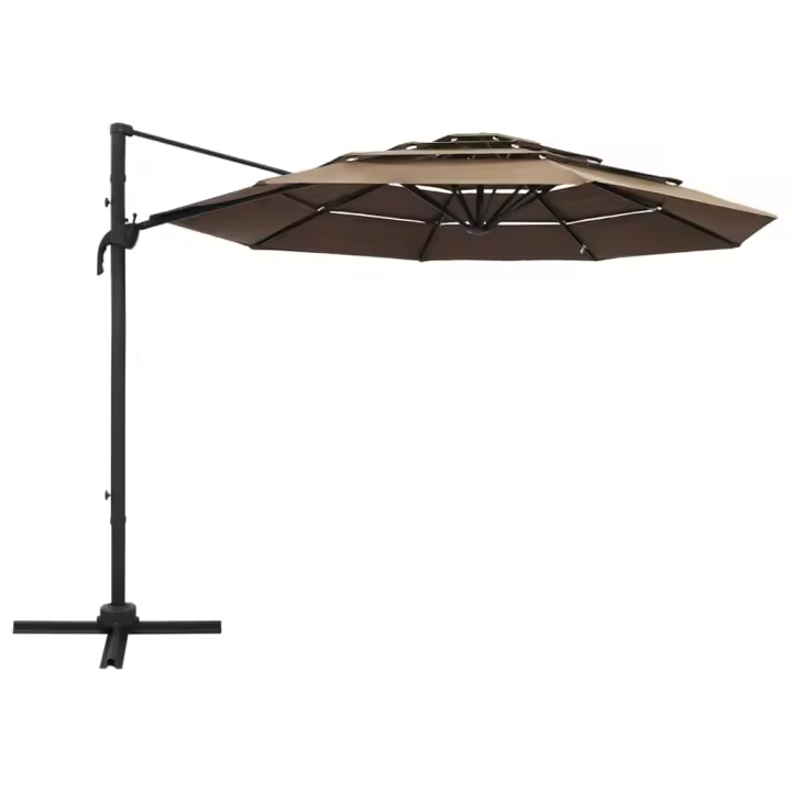 Sombrilla Jardín de 4 niveles with pole de Aluminio taupe 3x3 cm - 1