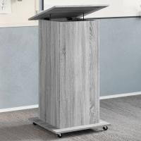 vidaXL Atril con ruedas y cajón madera ingeniería hormigón 55x55x107cm en color Gris hormigón/Negro/Gris sonoma y más - details 2