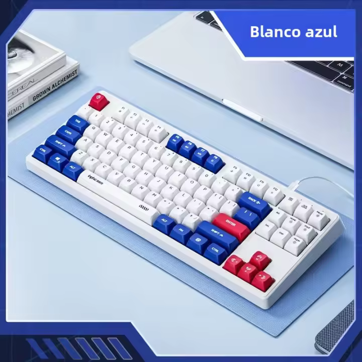 Teclado Inphic RGB De Cable 26 Teclas Libre De Conflictos Estilo Mecánico 87 Teclas Interface Type-C Teclado Portátil Con Botón Mudo Para Juego Y Oficina MOV - 1