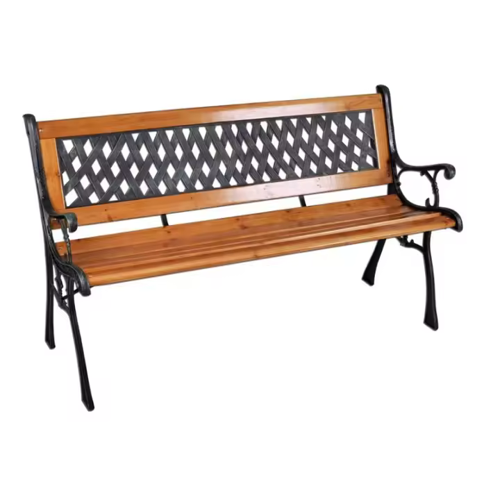 Gerimport Banco jardín madera marrón 125 x 52 x 73 cm decoración mobiliario exterior - 1