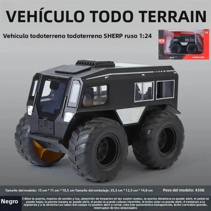 Modelo De Coche Todoterreno De Metal Diecast 1:24 Sherp Ruso Con Sonido Y Luz Coleccionable Para Hobby O Regalo Para Mayores De 14 Años - 1