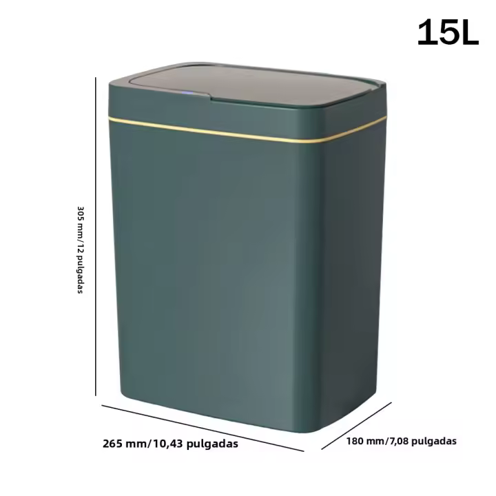 Bandeja De Basura Inteligente 15/18L Con Sensor Automático Y Sensor De Movimiento Silencioso Y Resistente Al Agua Para Cocina Baño Dormitorio - 1