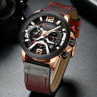 Reloj Curren 8329 Para Hombre Cuero Quadruple Mano Cronógrafo Fecha Resistente Al Agua Moda Casual Lujo Relogio Masculino - details 17