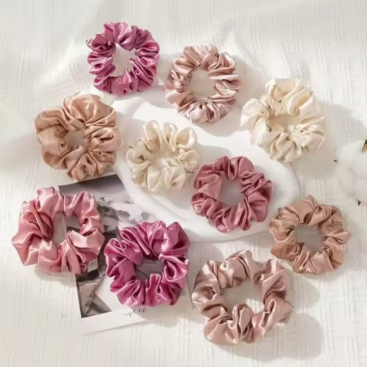 10pcs Cinturones Elásticos De Satén Rosa Para Mujer Regalo De San Valentín Elegante Casual Pequeños Y Grandes Para El Aire Libre - 1