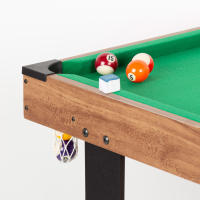 COLORBABY - Mesa de billar americano para niños y adultos, medidas 121x61x70 cm, fabricada de madera resistente, incluye 2 tacos, 16 bolas, 1 tiza, 1 cepillo y 1 triángulo, para 2-4 jugadores, juego familiar, recomendado a partir de 6 años - details 2