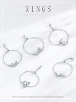 Zenyth elegante Anillo ajustable de Plata de Ley 925 con Cadena del Alfabeto Árabe para Mujer, Boda, cumpleaños, regalo del Día DE LA Madre - details 0
