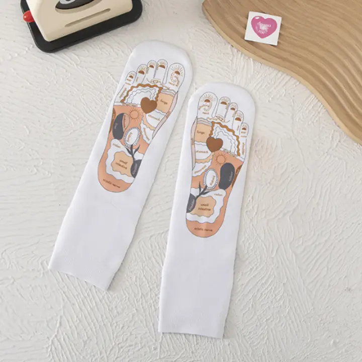 Calcetines De Masaje Para Los Pies Con Acupuntura Y Reflexología Calcetines De Yoga Diseño De Puntos Del Pie Con Palos De Masaje Para Mujeres - 1