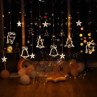 Decoración De Navidad Y Ramadán 2025 Luces De Cortina Guirnalda Estrella Luna Aid EID Mubarak 2024 Para Hogar Eventos Musulmanes Fiesta - details 2