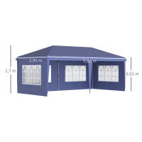 Outsunny Carpa Plegable 6x3 m con 4 Laterales Desmontables Cenador de Jardín con 4 Ventanas Visibles y Bolsa de Transporte para Patio Terraza - details 2