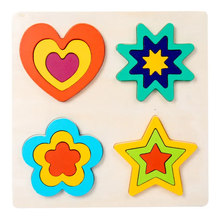 Juguete Educativo Montessori De Madera Con Rompecabezas De Formas Para Niños Y Niñas Edad 2-4 Años Regalos De San Valentín Cumpleaños - 1