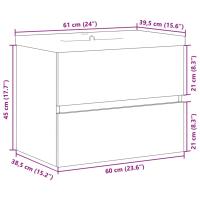 vidaXL Set muebles de baño 2 piezas madera contrachapada gris hormigón - details 7