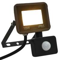 vidaXL Foco LED con Sensor 10 W Cálido Lámpara de Jardín Luz Exterior Color Blanco cálido/ 10w,  Blanco frío/ 30 w, y mas - details 0