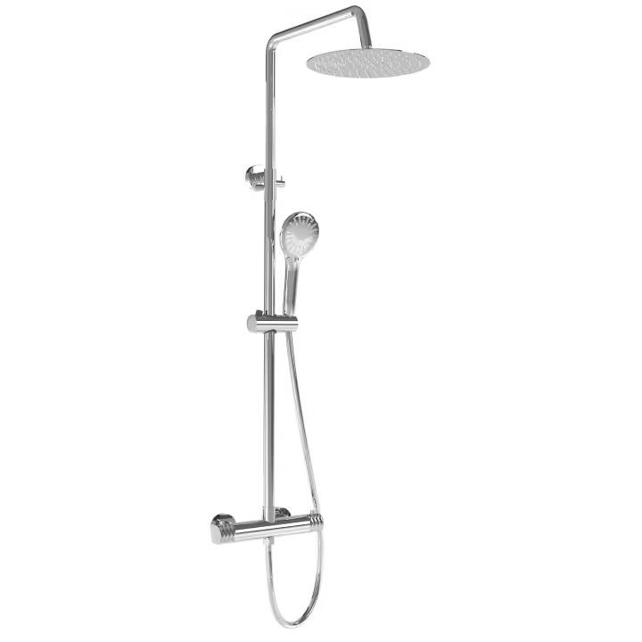 VALAZ Barra de ducha termostática redonda  cromada Serie Birim - 25cm - 1