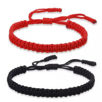 Pulsera De Hilo Tejido a Mano En Rojo Y Negro Amuleto Budista Para Mujeres Y Niñas Joyería De La Suerte Pulsera De Cordón Tíbetana Clásica - details 0