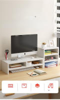 Soporte Ergonómico Para Monitor Y Teclado Organizador De Escritorio Con Almacenamiento Plástico Blanco Y Negro 12 Pulgadas - details 3