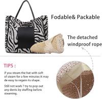 Sombrero de paja de Ala Ancha para Mujer, de Ala elegante, plegable y enrollable, ideal para Playa, Vacaciones, Viajes y Sol. - details 3