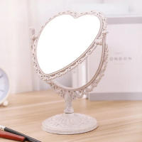 Espejo De Maquillaje De Mesa En Forma De Corazón Portátil Doble Cara Espejo De Mano Compacto Para Mujeres Estilo Chino - details 2